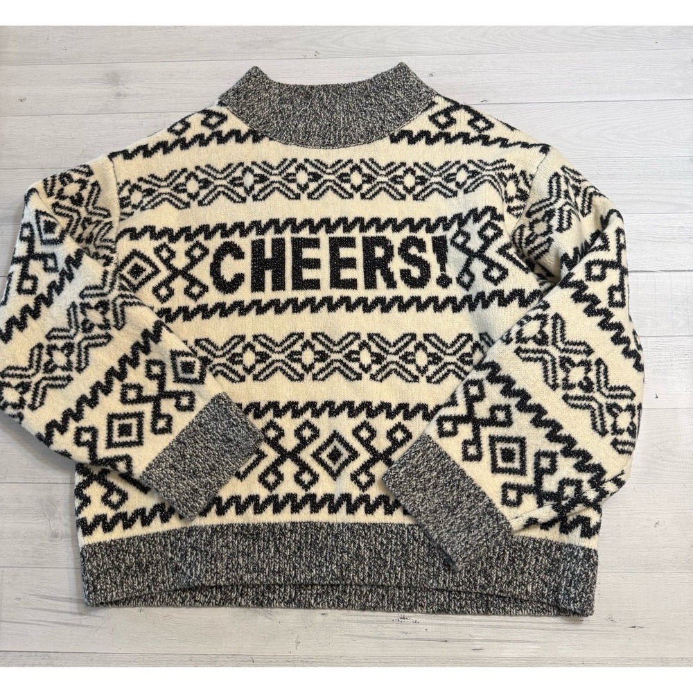 A New Day Cheers black and white sweater women's large